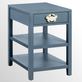 Crab Island Slate Blue Wooden Coastal Chairside Accent Table Thumbnail Image