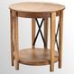 Sutton Creek Farmhouse Style Mango Wood Round End Table with Crisscross Accents Thumbnail Image