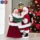 Merry Carolers Lighted Musical Clothtique Santa and Mrs Claus Figurine Thumbnail Image