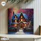 Candy Cane Lane Decorated Christmas Holiday House Lighted Canvas Wall Art Thumbnail Image