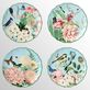 Flora Bird and Butterfly Light Blue Ceramic Dessert Plate Set of 4 Thumbnail Image