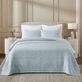 Vineyard Sky Blue Traditional Leaf Woven Matelasse Coverlet Set Bedding Thumbnail Image