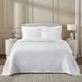Vineyard Solid White Traditional Leaf Woven Matelasse Coverlet Set Bedding Thumbnail Image