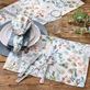Melody Watercolor Style Botanical Floral Leaf Cotton Table Linens Thumbnail Image
