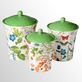 Greenhouse Botanical Floral Airtight Ceramic Kitchen Canister Set of 3 Thumbnail Image