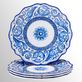 Veranda Indoor Outdoor Blue and White Durable Melamine Dinner Plate Set of 4 Thumbnail Image