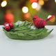 Cardinal with Holly Leaf Decorative Tray Christmas Holiday Candy Dish Thumbnail Image