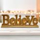 Believe Antique Gold Christmas Holiday Word Table Accent Thumbnail Image