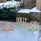 Merry Christmas Holiday Metal Word Art Outdoor Yard Stake Sign Set Thumbnail Image