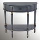 Mozart Handpainted Dark Blue Wooden Demilune Console Table from Butler Specialty Thumbnail Image