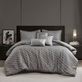 Riva Gray Raised Jacquard 7 pc Comforter Bed Set from Madison Park Thumbnail Image