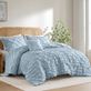 Bailey Solid Blue Ruched Pleated 3-4 pc Comforter Bed Set from Comfort Spaces Thumbnail Image