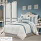 Trilogy White and Soft Blue Pleated Embroidered Comforter Set Bedding by Royal Court Thumbnail Image