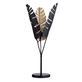 Soren Black and Gold Metal Tropical Palm Leaf Torchiere Table Lamp Thumbnail Image