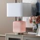 Blushing Pink Frosted Glass Square Table Lamp Thumbnail Image