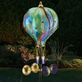 Green Swirl Hot Air Balloon Solar LED Lighted Outdoor Garden Wind Spinner Stake Thumbnail Image