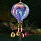 Purple Swirl Hot Air Balloon Solar LED Lighted Outdoor Garden Wind Spinner Stake Thumbnail Image