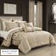 Olympus Light Taupe Embossed Geometric Link Comforter Set Bedding by Royal Court Thumbnail Image
