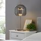 Etta Smoked Glass Orb LED Table Lamp with French Gold Metal Base Thumbnail Image