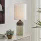 Rayas Brown Wood Tone Ceramic and Smoked Glass Table Lamp Thumbnail Image