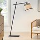 Gaines Angular Black Metal Floor Lamp with Adjustable Shade and Dual Lighting Thumbnail Image