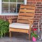 Saint Croix Adirondack Style Slatted Acacia Wood Outdoor Chair with Seat Cushion Thumbnail Image