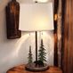 Rugged Pine Tree and Bear Handcrafted Metal Table Lamp Thumbnail Image