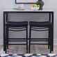 Delia Black Counter Height Pub Dining Table and Backless Saddle Stools Set Thumbnail Image