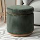 Eryn Corduroy Style Round Upholstered Storage Ottoman Thumbnail Image