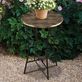 Radcliff Indoor Outdoor Round Accent Table Plant Stand with Gold Finished Top Thumbnail Image