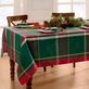 Noel Plaid Red and Evergreen Christmas Holiday Rectangle Tablecloth and Table Linens Thumbnail Image