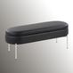 Shayna 4 Foot Wide Faux Leather Upholstered Oval Storage Bench Thumbnail Image