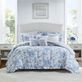 Adele Reversible Blue and White Floral 4-5 pc Ruffled Comforter Bed Set by Madison Park Essentials Thumbnail Image