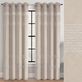 Francobe Embroidered Taupe Light Filtering Grommet Curtain Panel Thumbnail Image