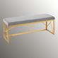 Irisa 44 Inch Wide Velvet Upholstered Gold Metal Bench Thumbnail Image