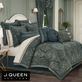 Nancy Jade and Dark Teal Damask Comforter Set Luxury Bedding by J Queen New York Thumbnail Image