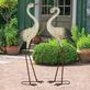 Grey Standing Crane Metal Outdoor Sculpture with Stake Thumbnail Image