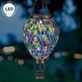 Multicolored Mosaic Glass Tile Hot Air Balloon Outdoor Hanging Solar LED Lantern Thumbnail Image