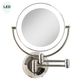 Polished Nickel LED Lighted 10x Magnifying Extendable Wall Makeup Vanity Mirror with Cordless Option Thumbnail Image
