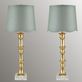 Romy Gold Table Lamp Pair with Scalloped Shades Thumbnail Image