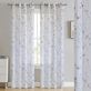 Bersal Pink and Purple Floral Sheer White Grommet Curtain Panel Thumbnail Image