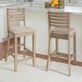 Flynn Upholstered Wood Counter Stool with Ladder Style Back Thumbnail Image