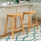 Kalin Saddle Style Solid Wood Backless Counter Stool Set of 2 Thumbnail Image