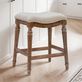 Leroux Saddle Style Upholstered Wood Backless Counter Stool Thumbnail Image