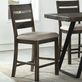 Aela Dark Brown Wood Slatted Back Upholstered Counter Stool Chair Set of 2 Thumbnail Image