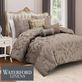 Walton Reversible Charcoal Damask Comforter Set Luxury Bedding by Waterford Linens Thumbnail Image