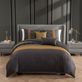 Golden Hex Reversible Charcoal Gray Geometric 5 pc Comforter Bed Set Thumbnail Image