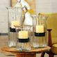 Shine Bright Fluted Glass Hurricane Rustic Pillar Candleholder Thumbnail Image