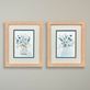 Petite and Sweet Blue Floral Bouquet Flowers in Jars Framed Print Wall Art Set Thumbnail Image