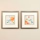 Floral Hummingbird Blue and Orange Framed Print Wall Art Set Thumbnail Image